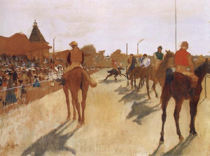 Germain Hilaire Edgard Degas Race Horses before the Stands France oil painting art